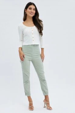 Khaki Black Out Pocket Cargo Pants -Modern Fashion Shop BT2834 80BKHAKI 3