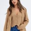 Beige Blazer Long Sleeve Tailored Single Breasted -Modern Fashion Shop OJ9130BX 33CB STRIPE 1 de05623b 8036 451c bb76 faa735445bd8