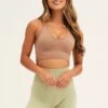 Beige Seamless Activewear Top -Modern Fashion Shop aw top camel seamless activewear top 32980775993537