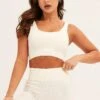 White Seamless Activewear Singlet Top