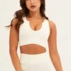 White Seamless Activewear V Neck Singlet Top -Modern Fashion Shop aw top white seamless activewear v neck singlet top 32964741497025