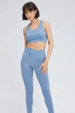 Blue Seamless Top And Legging Activewear Set -Modern Fashion Shop aw0001 84f6 dusty blue 2