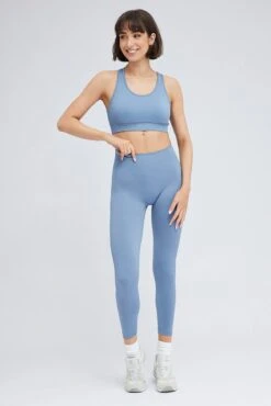 Blue Seamless Top And Legging Activewear Set -Modern Fashion Shop aw0001 84f6 dusty blue 3