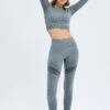 Grey Seamless Top And Legging Activewear Set