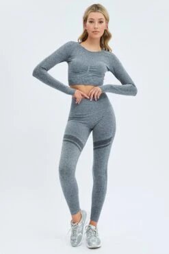 Grey Seamless Top And Legging Activewear Set -Modern Fashion Shop aw0003 84f6 grey 3