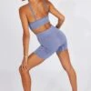 Blue Seamless Top And Shorts Activewear Set