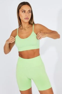 Green Seamless Top And Shorts Activewear Set -Modern Fashion Shop aw0046 39b green 3