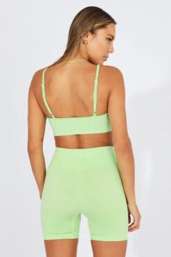 Green Seamless Top And Shorts Activewear Set -Modern Fashion Shop aw0046 39b green 5