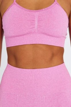 Pink Seamless Top And Shorts Activewear Set -Modern Fashion Shop aw0052 39b hot pink 6