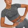 Grey Seamless Top And Shorts Activewear Set -Modern Fashion Shop aw0057 39b grey 1