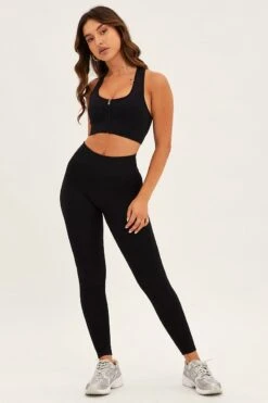 Black Basic Top Seamless Activewear -Modern Fashion Shop aw12578x f4 black 2