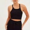 Black Seamless Activewear Singlet Basic Top