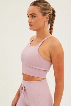 Purple Seamless Activewear Singlet Basic Top -Modern Fashion Shop aw12650x f4 purple 4