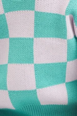 Check Knit Cardigan Long Sleeve Crop V-Neck -Modern Fashion Shop basic cardigan check knit cardigan long sleeve crop v neck 32965138186433