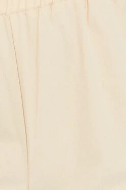 Beige Elastic Waist High Rise Wide Leg Cargo Pants -Modern Fashion Shop bt12436 f beige 6