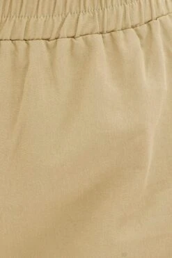 Green Elastic Waist High Rise Wide Leg Cargo Pants -Modern Fashion Shop bt12436 f khaki 6