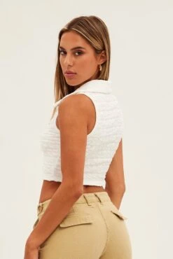 Green Wide Leg Denim Cargo Pants -Modern Fashion Shop bt12602a f4 khaki 5