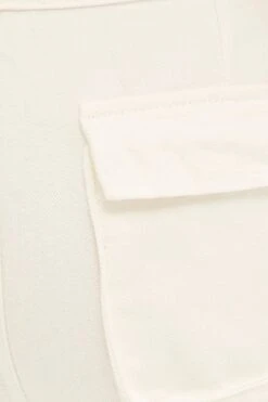 White Wide Leg Cargo Pants -Modern Fashion Shop bt12604 f4 white 6