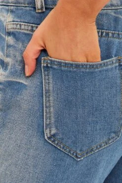 Blue Wide Leg Denim Cargo Pants -Modern Fashion Shop bt12607 f4 blue 6