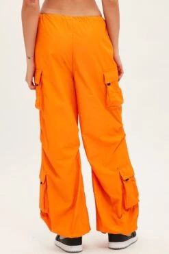 Orange Low Rise Cargo Pants -Modern Fashion Shop bt12610 f4 orange 5