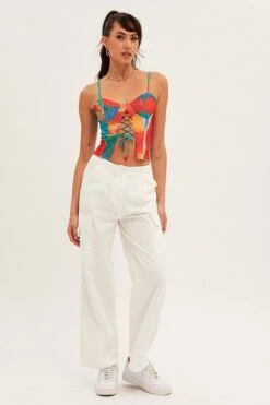 White Cargo Pants Relaxed Wide Leg -Modern Fashion Shop bt12700 f3 white 3