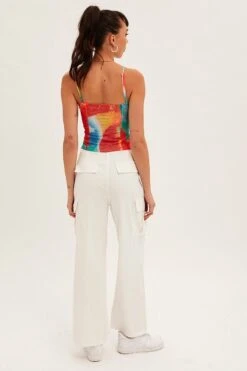 White Cargo Pants Relaxed Wide Leg -Modern Fashion Shop bt12700 f3 white 5