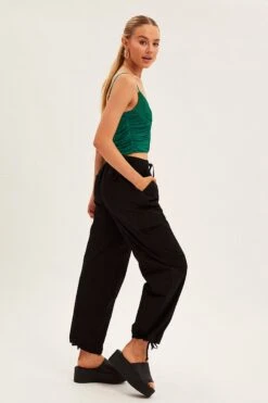 Black Cargo Pants Relaxed Wide Leg -Modern Fashion Shop bt12702 f3 black 4