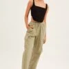 Green Cargo Pants Relaxed Wide Leg