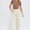 Camel Cargo Pants Low Rise