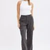Grey Cargo Pants High Rise
