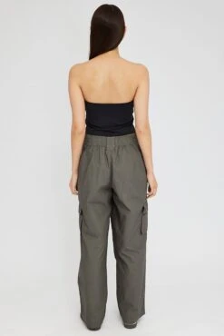 Grey Cargo Pants Mid Rise -Modern Fashion Shop bt3154 84p charcoal 5