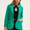 Green Workwear Jacket Long Sleeve Collared