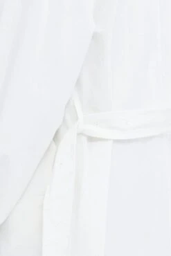 White Longline Trench Coat With Tie -Modern Fashion Shop coat white longline trench coat with tie 33664459636929