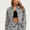 Print Demin Jacket Long Sleeve -Modern Fashion Shop denim jacket animal print demin jacket long sleeve 32967523565761