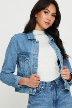 Blue Demin Jacket Long Sleeve -Modern Fashion Shop denim jacket blue demin jacket long sleeve 33007084863681