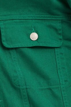 Green Long Sleeve Cropped Denim Jacket -Modern Fashion Shop denim jacket green long sleeve cropped denim jacket 32981021655233