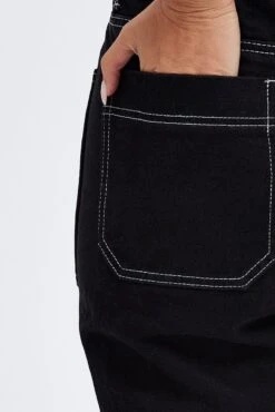 Black Cargo Jeans High Rise Straight Leg Utility -Modern Fashion Shop dl0058 33c black 6