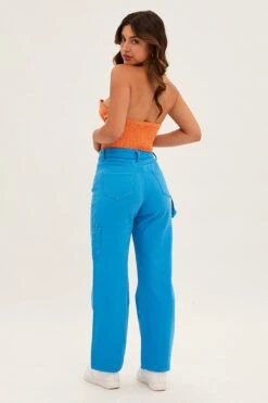 Blue Carpenter Cargo Pocket Jeans -Modern Fashion Shop dl12786a f cobalt 5