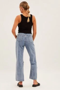 Blue Boyfriend Denim Jeans -Modern Fashion Shop dl12788 f blue 5