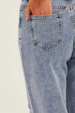 Blue Boyfriend Denim Jeans -Modern Fashion Shop dl12788 f blue 6
