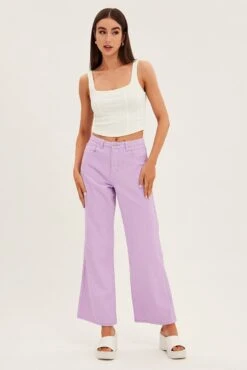 Purple Denim Jeans High Rise Wide Leg -Modern Fashion Shop dl1287f 20jb lilac 3
