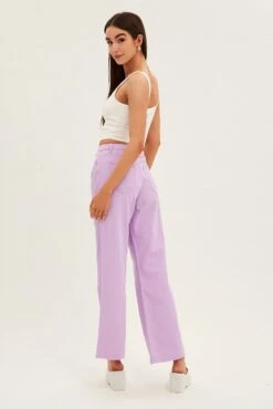 Purple Denim Jeans High Rise Wide Leg -Modern Fashion Shop dl1287f 20jb lilac 5