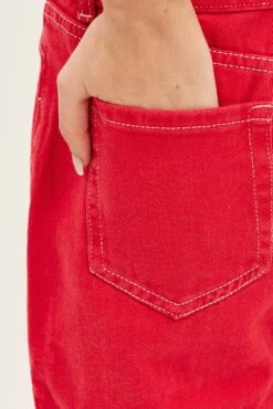 Red Cargo Denim Jeans Low Rise -Modern Fashion Shop dl1318j 84jb red 6
