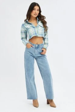 Denim Wide Leg Denim Jeans High Rise