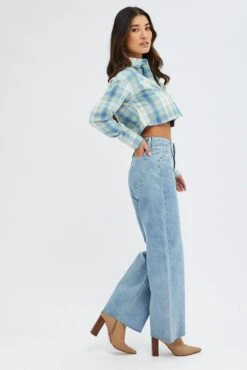 Denim Wide Leg Denim Jeans High Rise -Modern Fashion Shop dl1412a 81rb light wash 4