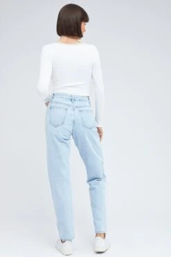 Denim Baggy Denim Jeans High Rise -Modern Fashion Shop dl1452c 20jb light wash 5