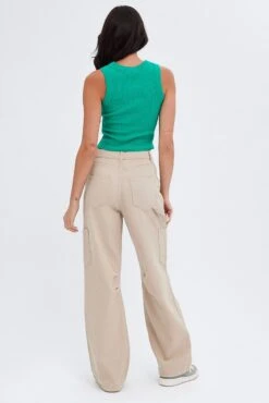 Beige Cargo Jeans Mid Rise -Modern Fashion Shop dl1454a 81r beige 5