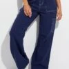 Blue Cargo Jeans Mid Rise -Modern Fashion Shop dl1454a 81rb navy 1
