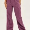Purple Cargo Jeans Mid Rise