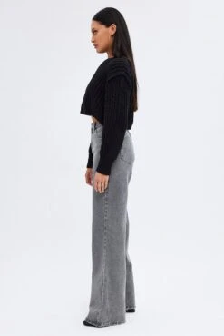 Grey Baggy Jeans Mid Rise -Modern Fashion Shop dl1459b 84rb grey 4